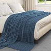 vidaXL Throw Blanket Navy Blue 240 x 220 cm Fleece