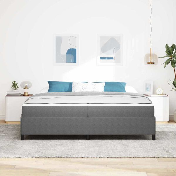 vidaXL Bed Frame with Mattress Light Grey 200 x 200 cm Fabric