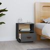 vidaXL Bedside Cabinet Grey 40x34x45 cm Solid Wood Pine