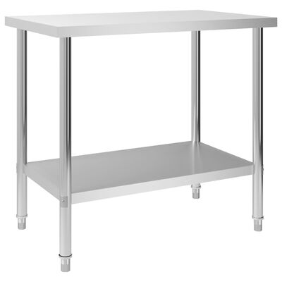 vidaXL Kitchen Work Table 100x60x85 cm Stainless Steel