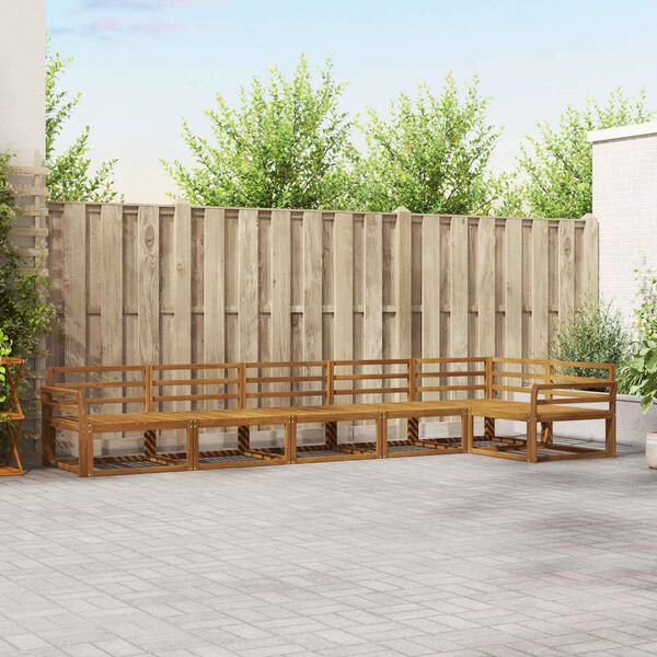 vidaXL Outdoor Sofa Set 6 pcs Natural Solid Acacia Wood
