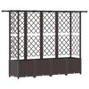 vidaXL Raised Bed with Trellis and Roof Brown 202 x 40 x 138 cm PP