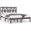 vidaXL Bed Frame without Mattress Grey Solid Wood 200x200 cm