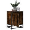 vidaXL Bedside Cabinet Smoked Oak 40x31x50 cm Engineered Wood and Metal