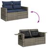vidaXL 11 Piece Garden Sofa Set with Cushions Grey Poly Rattan Acacia