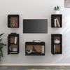 vidaXL TV Cabinets 5 pcs Black Solid Wood Pine