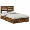 vidaXL Storage Bed with Drawer Smoked Oak 135 x 190 cm Engineered Wood