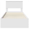 vidaXL Bed Frame White and Silver 75 x 190 cm Engineered Wood