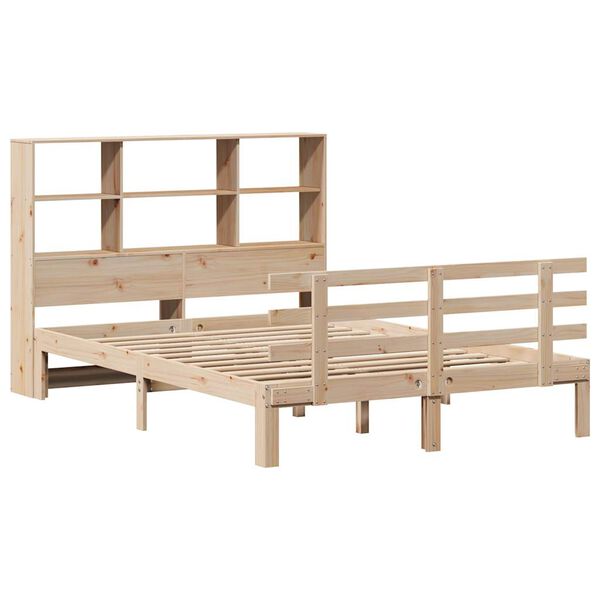 vidaXL Bookcase Bed without Mattress 120x190 cm Small Double Solid Wood Pine