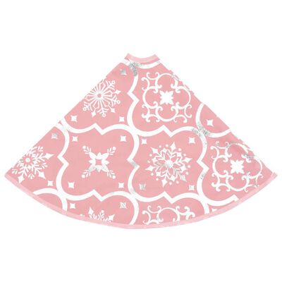 vidaXL Luxury Christmas Tree Skirt with Sock Pink 122 cm Fabric