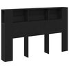 vidaXL Headboard Cabinet with Storage Black Oak Engineered Wood