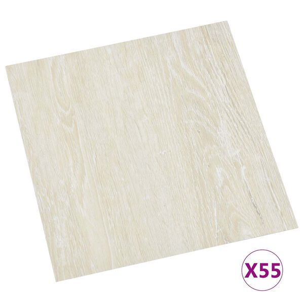vidaXL Flooring Planks 55 pcs Cream 5.11 m&sup2; PVC