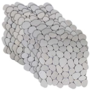 vidaXL Pebble Tiles White 30 x 30 cm River Pebble