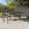 vidaXL Garden Table Grey 190x90x75 cm Tempered Glass and Poly Rattan