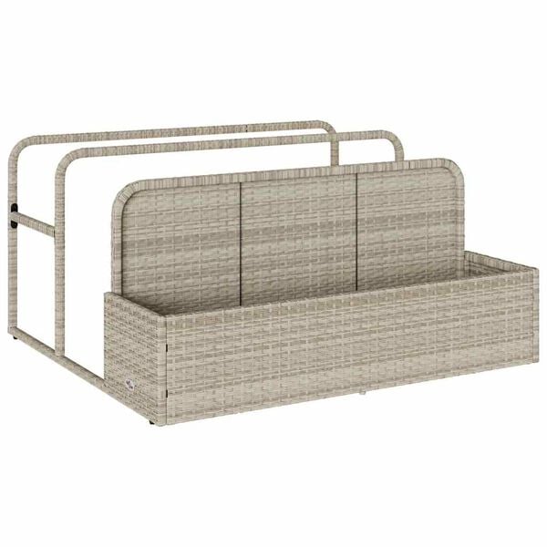 vidaXL Poolside Float Storage Light Grey 110x100x57 cm Poly Rattan