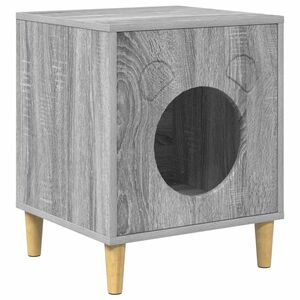 vidaXL Cat House Grey Sonoma 42.5 x 40 x 52.5 cm Engineered Wood