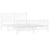 vidaXL Metal Bed Frame without Mattress with Footboard&nbsp;White 160x200cm