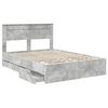 vidaXL Bed Frame with Drawer Concrete Grey 140 x 200 cm Engineer Wood