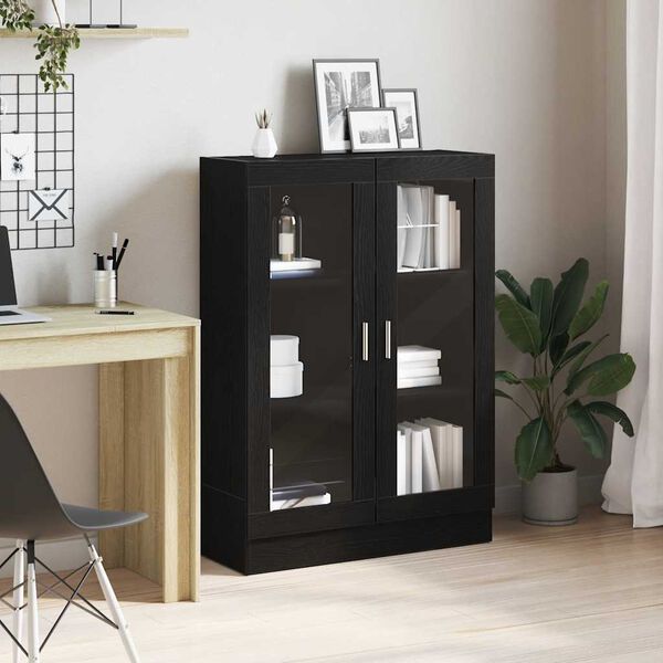 vidaXL Book Cabinet Black Oak 82.5x30.5x115 cm Engineered Wood