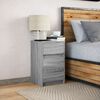 vidaXL Bedside Cabinet with LED Lights Grey Sonoma Engineered Wood