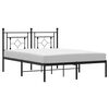 vidaXL Metal Bed Frame without Mattress with Headboard Black 140x190cm