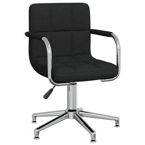 vidaXL Swivel Office Chair Black Fabric