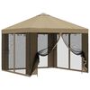 vidaXL Garden Gazebo with Sidewalls 3 x 3 m Beige Polyester and Steel
