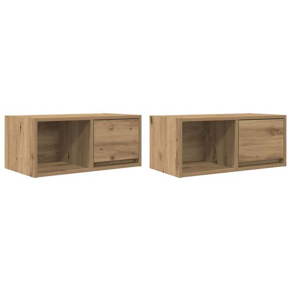 vidaXL TV Cabinets 2 pcs Artisan Oak 60x31x25.5 cm Engineered Wood