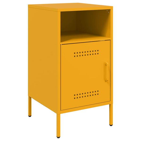 vidaXL Bedside Cabinet Mustard Yellow 36x39x68 cm Steel