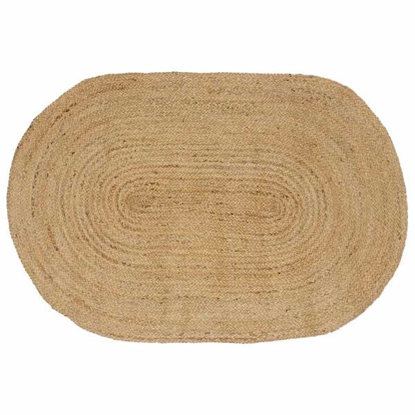 vidaXL Rug Natural and Black 300 x 300 cm Jute