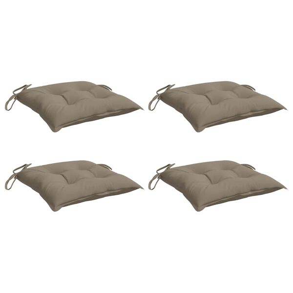 vidaXL Chair Cushions 4 pcs Taupe 40x40x7 cm Oxford Fabric