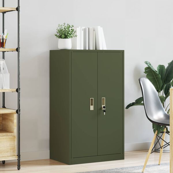 vidaXL Storage Cabinet Olive Green 60 x 40 x 105 cm Cold-Rolled Steel