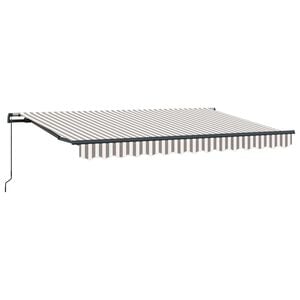 vidaXL Retractable Awning Light Grey and White 3 x 2 m Fabric