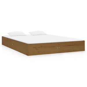 vidaXL Bed Frame without Mattress Honey Brown Solid Wood 135x190 cm Double