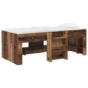 vidaXL Kids'High Bed Frame Old wood 90 x 200 cm Engineered Wood