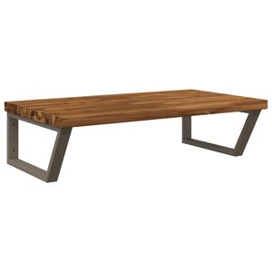vidaXL Square Wall-mounted Basin Shelf Natural and Coffee