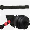 vidaXL 2-in-1 Dumbbell Set Black and Red 121 x 19.5 x 19.5 cm