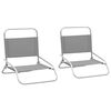 vidaXL Folding Chairs 2 pcs Grey Fabric