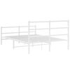 vidaXL Metal Bed Frame without Mattress with Footboard&nbsp;White 140x200cm