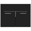 vidaXL 2 Piece Bathroom Furniture Set Black Engineered Wood