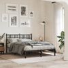 vidaXL Metal Bed Frame without Mattress with Headboard Black 120x190cm