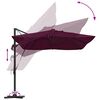 vidaXL Cantilever Roma Parasol Manual Red and Black 352 x 251 x 265 cm