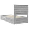 vidaXL Bed Frame Grey Sonoma and Silver 75 x 190 cm Engineered Wood