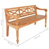 vidaXL Batavia Bench 123 cm Solid Mahogany Wood Light Brown