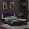 vidaXL Bed Frame with Headboard and LED Brown Oak 120x200 cm
