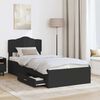 vidaXL Bed Frame with Headboard Black 100 x 200 cm Engineered Wood
