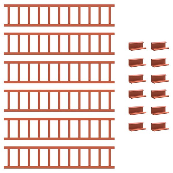 vidaXL Red 600 x 2.5 x 20 cm Steel