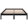 vidaXL Bed Frame without Mattress Black Solid Wood Double