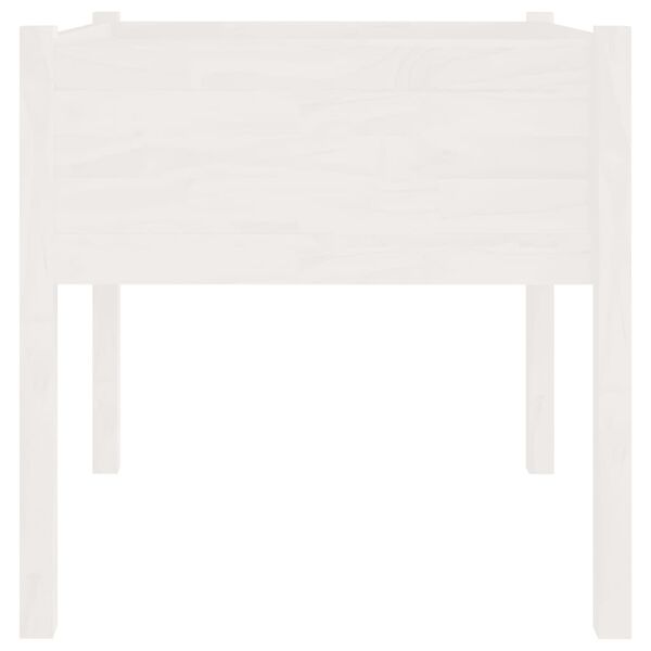 vidaXL Garden Planter White 70x70x70 cm Solid Pinewood