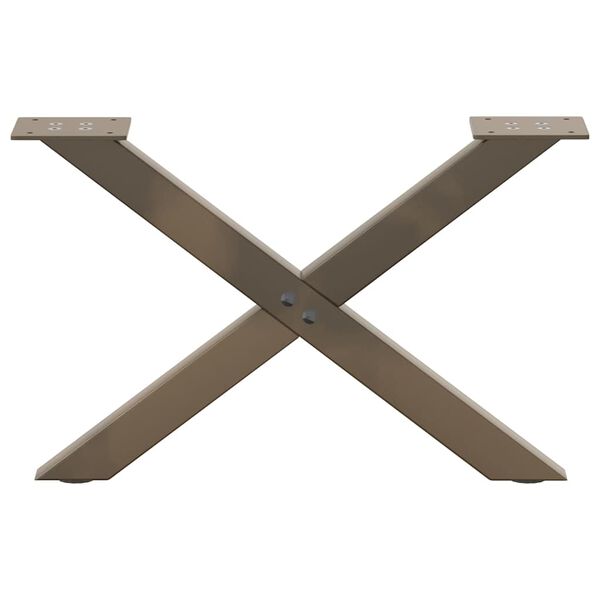 vidaXL Coffee Table Legs X-Shaped 2 pcs Natural Steel 50x(30-31) cm Steel